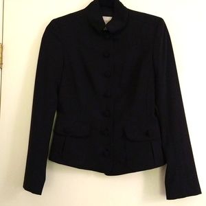 Burberry London Black Mandarin Collar Blazer Size 4